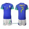 Conjunto (Camiseta+Pantalón Corto) Brasil Lucas Paqueta 7 Segunda Equipación Mundial 2022 - Niño